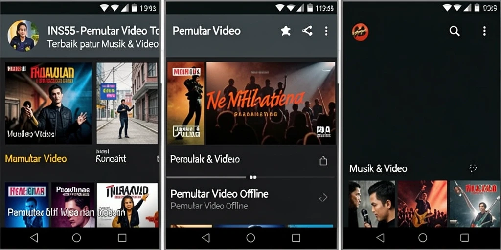 Tampilan antarmuka aplikasi Pemutar Video Offline yang sederhana dan intuitif.