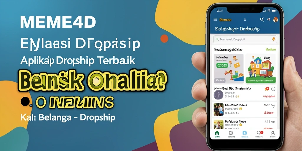 Screenshot antarmuka aplikasi MEME4D dengan berbagai produk dropship.