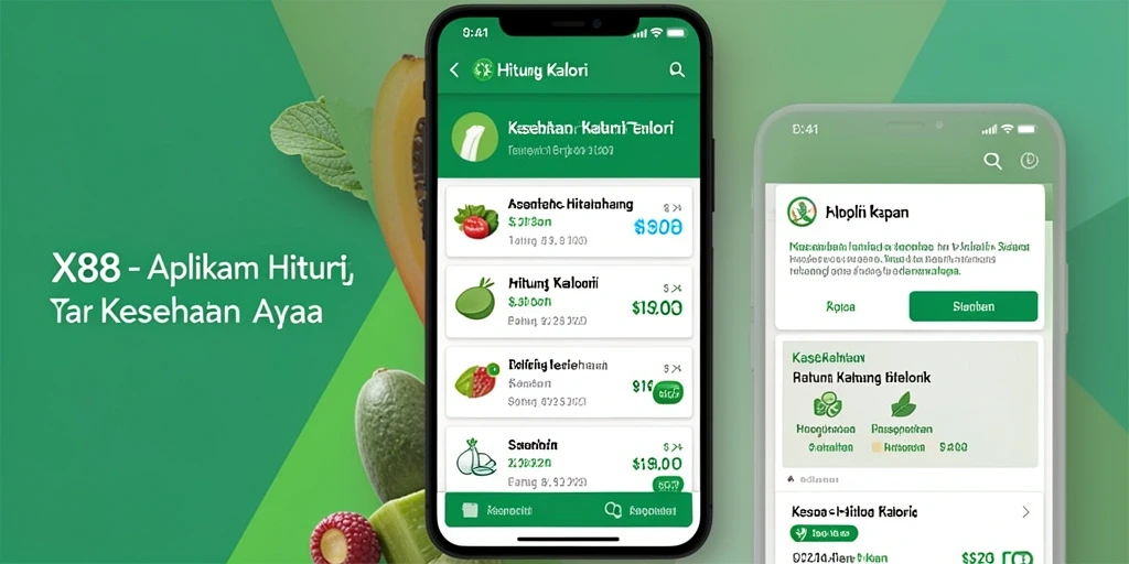 Tampilan antarmuka aplikasi Hitung Kalori X88 yang menarik dan fungsional.