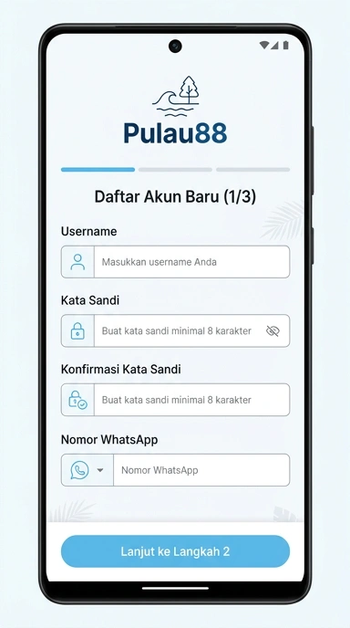 Tampilan halaman daftar pulau88